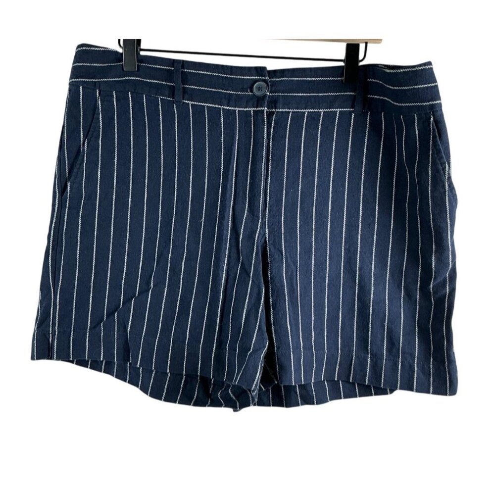 LOFT (12) Outlet Women’s Navy Blue & White Striped  Women’s Shorts